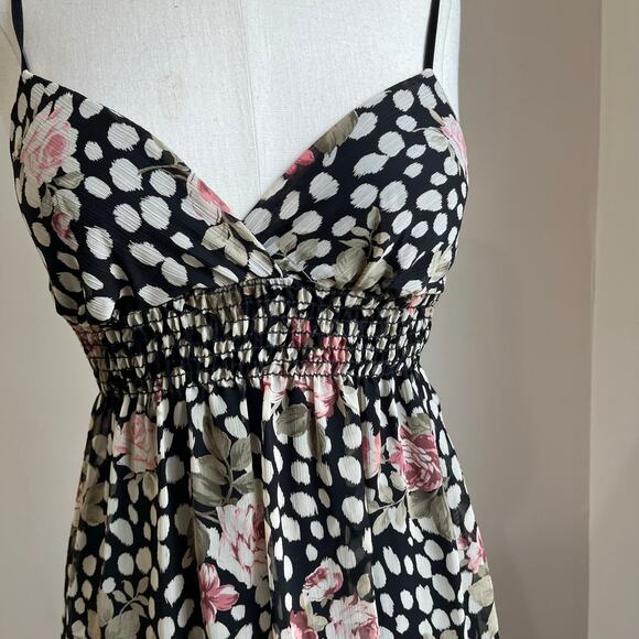Y2K Papaya Polka Dot Floral Strappy Twee Mini Babydoll Mini Dress Size Small - Picture 4 of 9